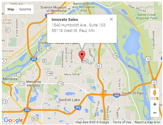 Google Map of Innovate Sales headquarters in West St. Paul, MN